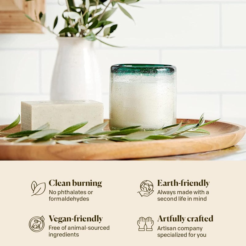 Paddywax Scented Candles Coastal La Playa Collection Artisan Candle in Hand-Blown Glass, 9 Ounces, Cactus Flower Bamboo - Image 3